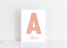 Load image into Gallery viewer, Tiny flower initial personalised print
